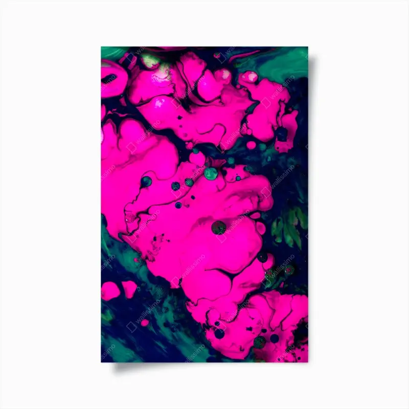 Poster neonpink flüssige abstraktion