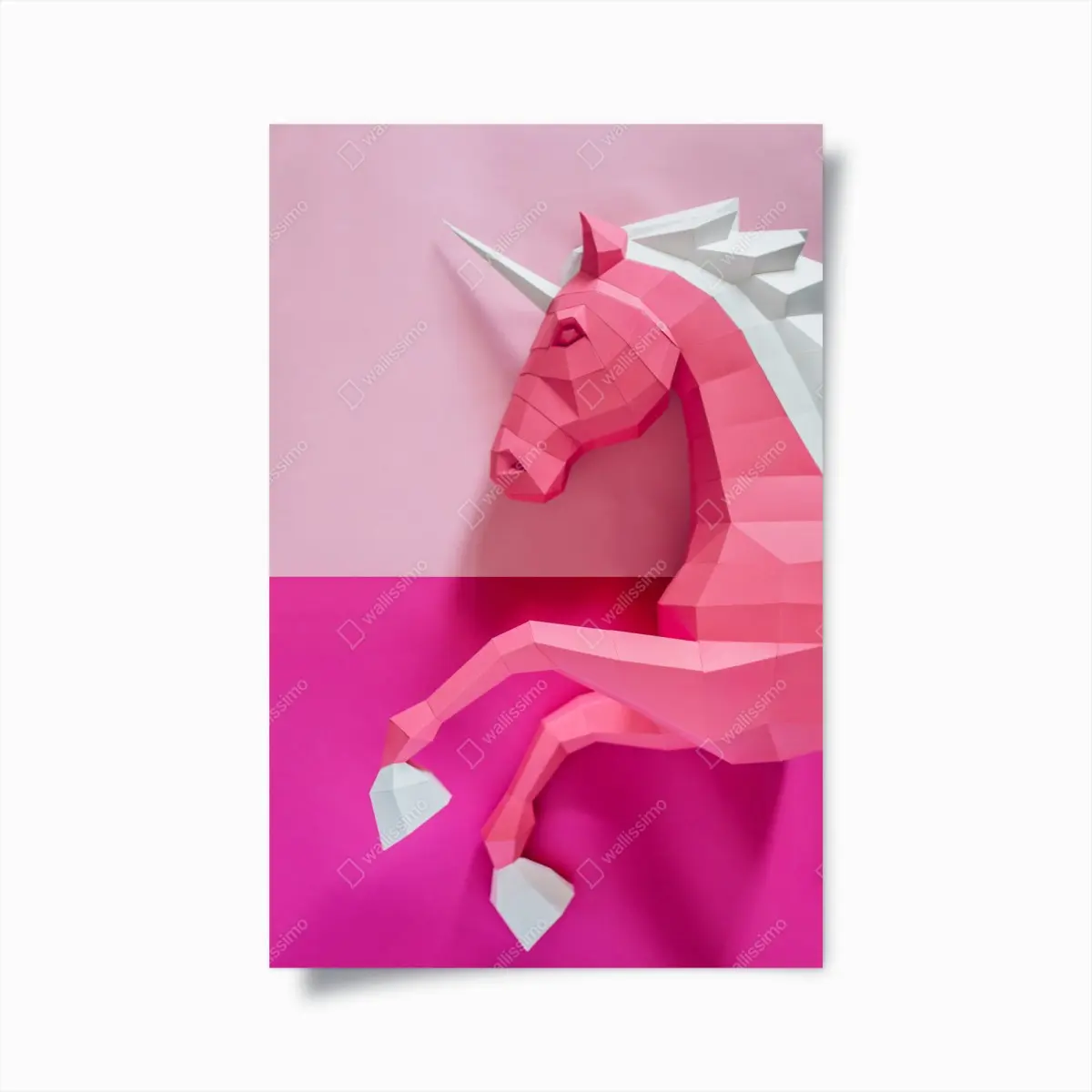 Poster rosa geometrisches einhorn – Pixers®