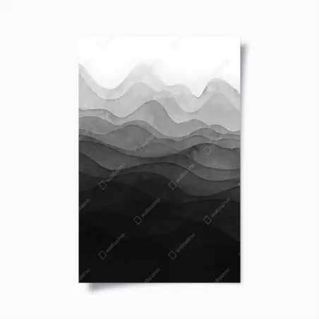Poster monochrome geschichtete berge – Pixers®