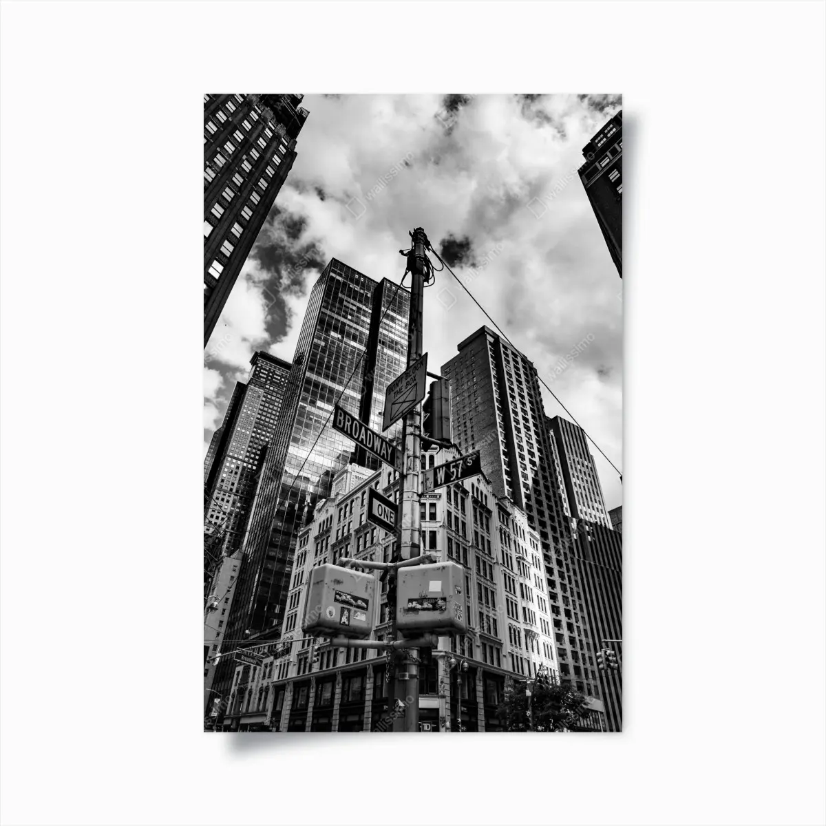 Poster Broadway und W 57 St – städtische szene in schwarzweiß – Pixers®