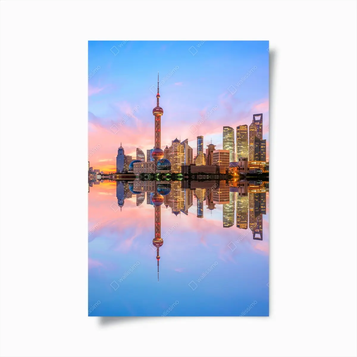 Poster Shanghai skyline bei sonnenaufgang – Pixers®