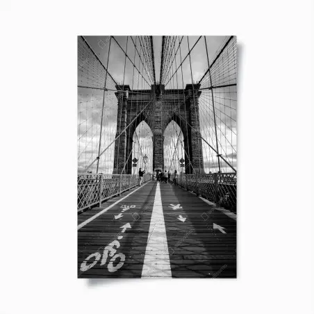 Poster Brooklyn Bridge perspektive in monochrom – Pixers®