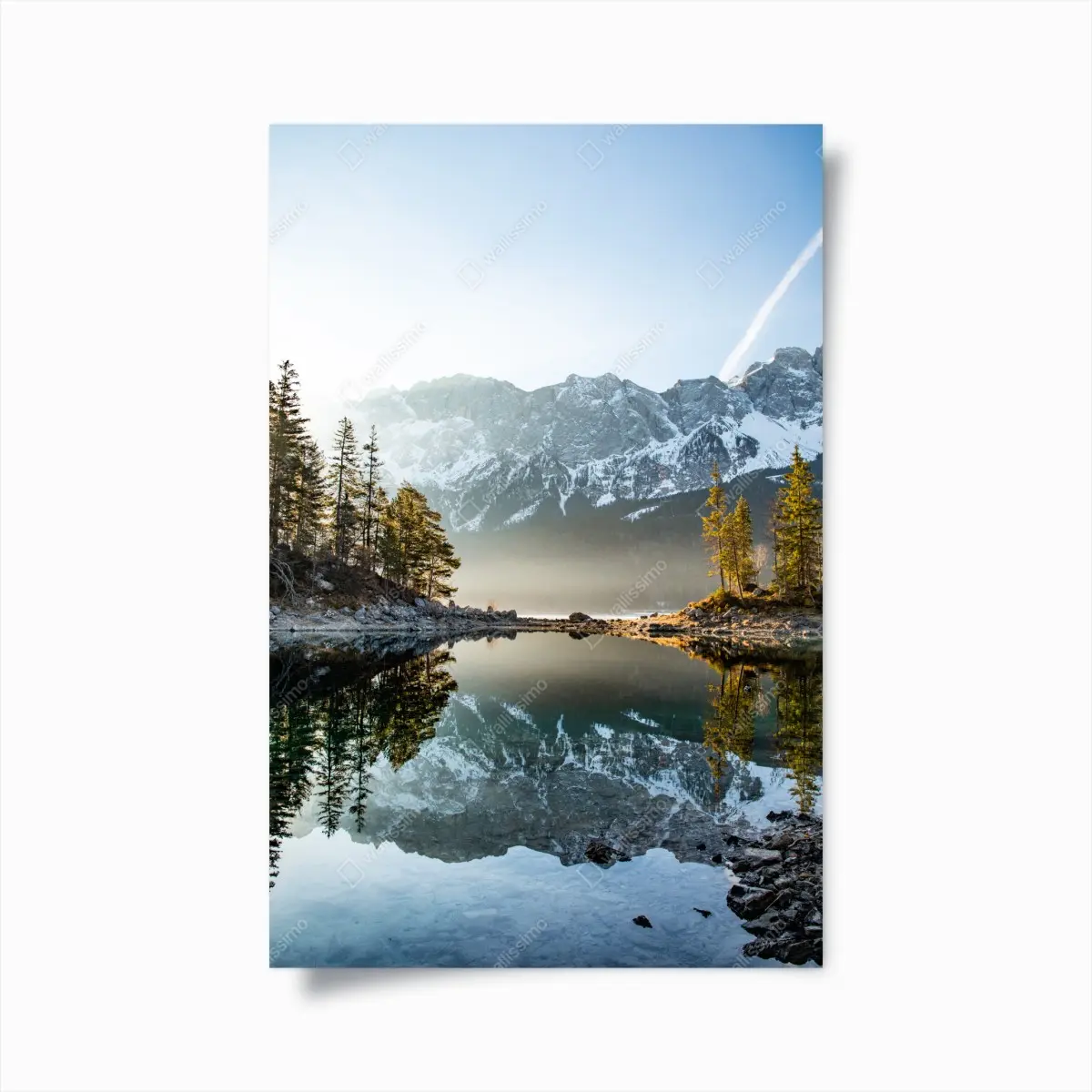Poster bergsee spiegelung bei sonnenaufgang – Pixers®