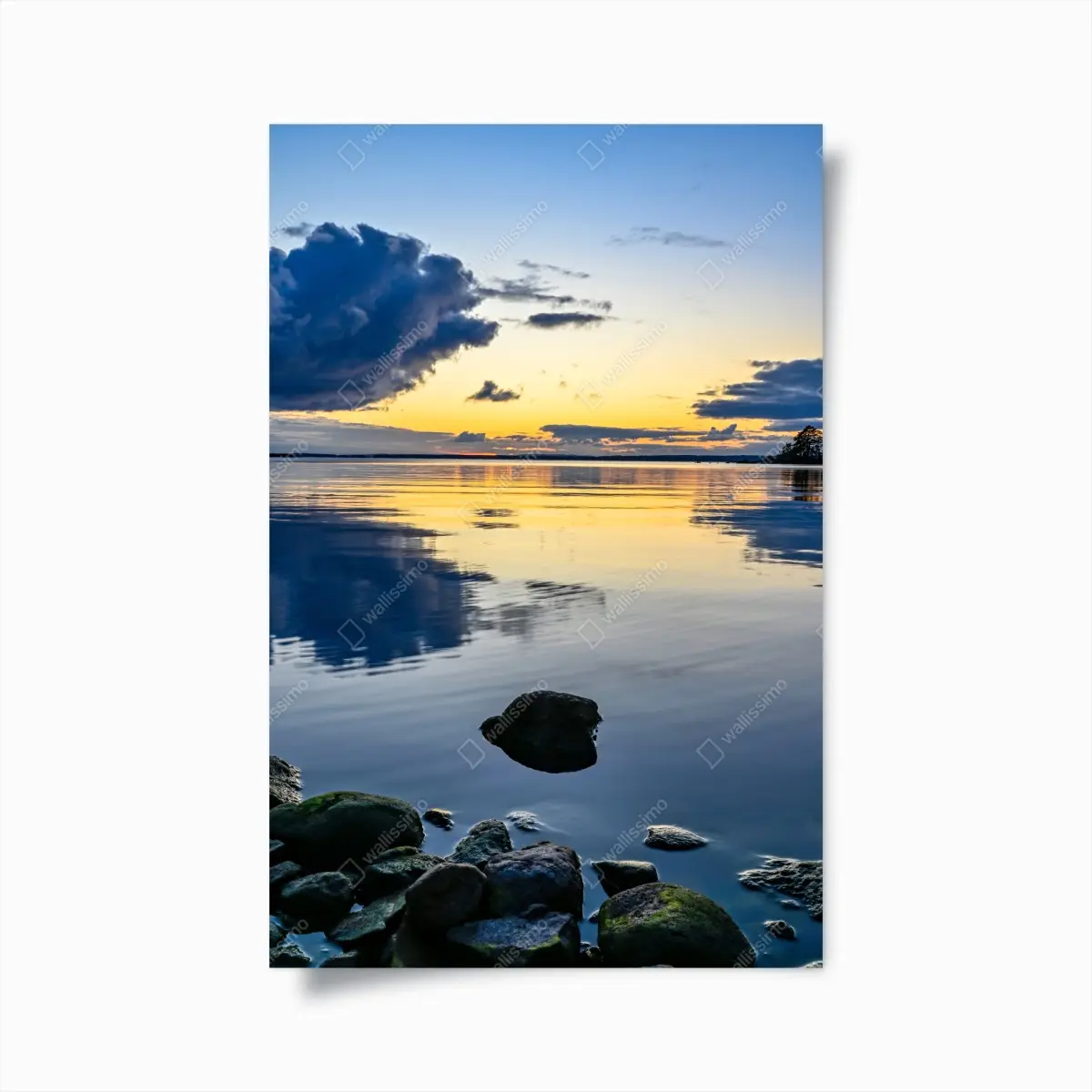 Poster ruhige küstenlandschaft bei sonnenuntergang – Pixers®