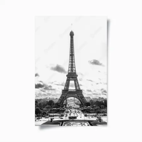 Poster Paris Eiffelturm in monochrom – Pixers®