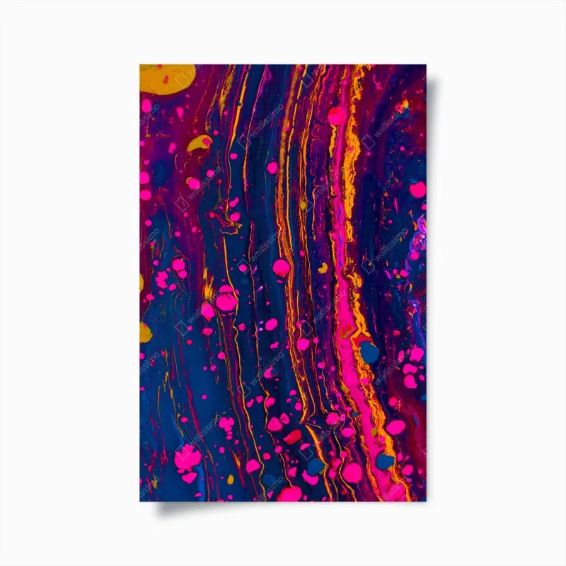 Poster neon marmorierte abstrakte wandgrafik
