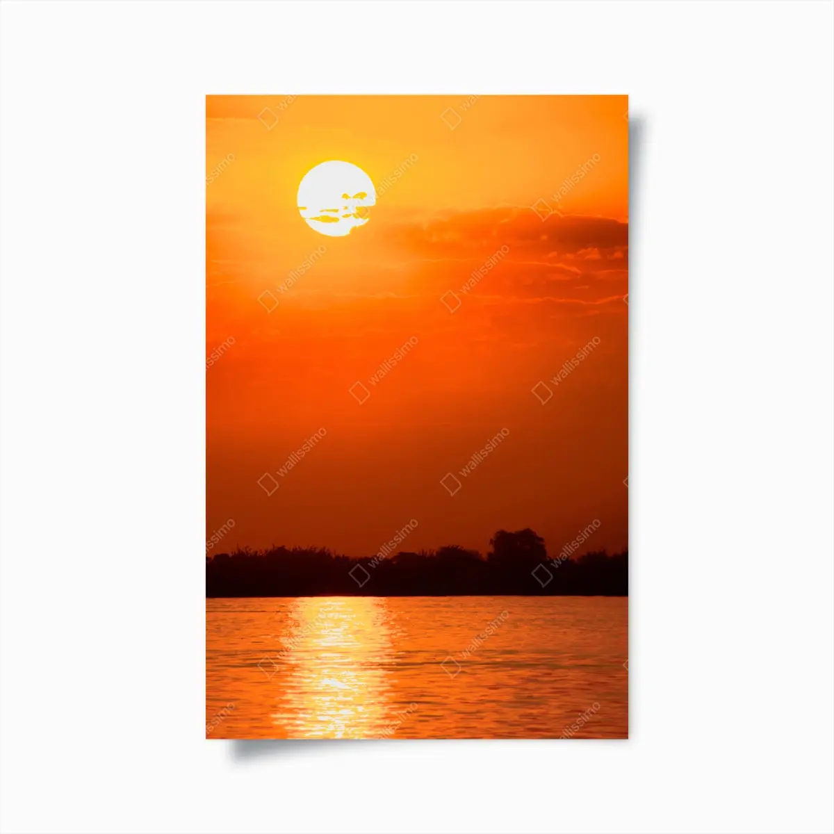 Poster goldener sonnenuntergang über ruhigem see – Pixers®
