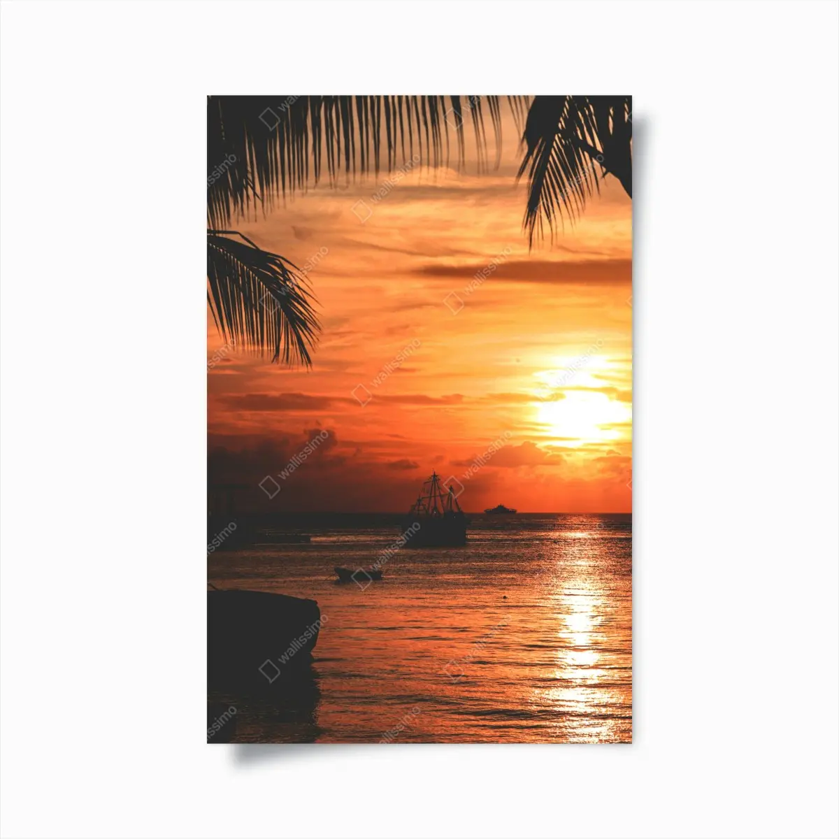Poster tropischer sonnenuntergang am meer – Pixers®