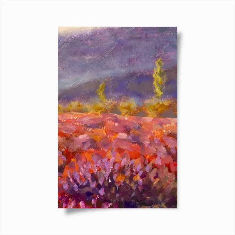 Poster Provence lavendelfeld gemälde