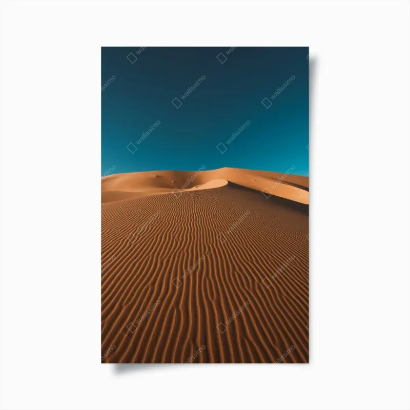 Poster goldene sanddünen unter tiefblauem himmel