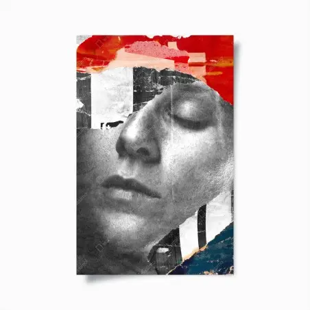 Poster zerrissene porträt-collage – Pixers®