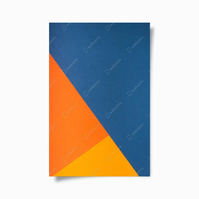 Poster mutige geometrische komposition in blau und orange