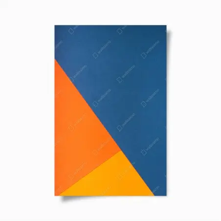 Poster mutige geometrische komposition in blau und orange – Pixers®