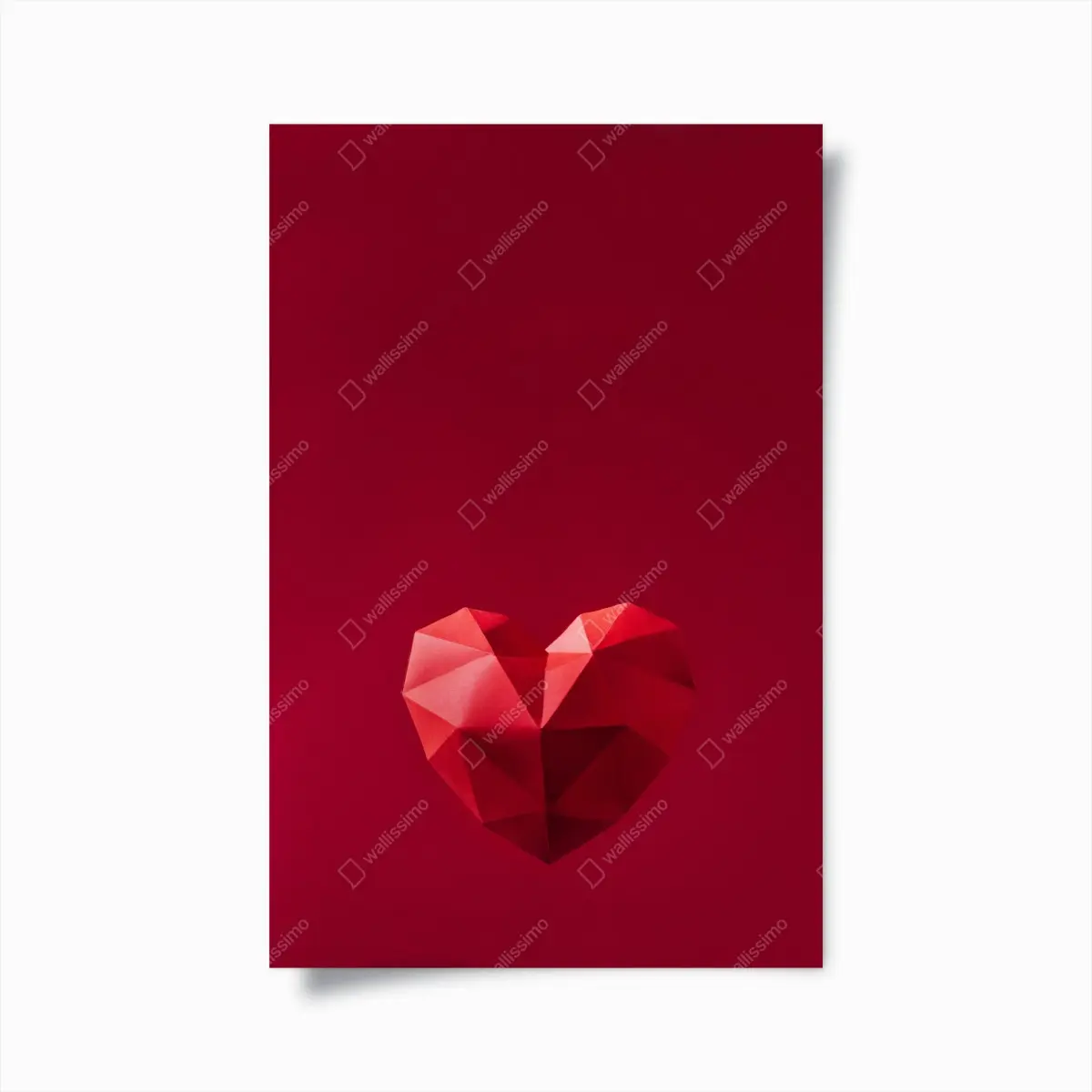 Poster geometrisches rotes papierherz – Pixers®