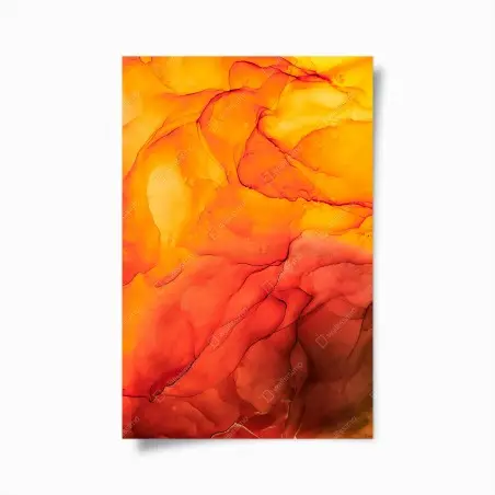 Poster lebendige orange abstrakte alkoholkunst – Pixers®