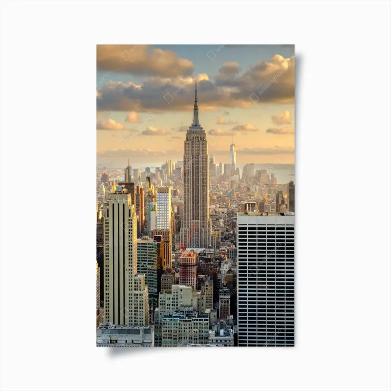 Poster New York skyline bei sonnenuntergang