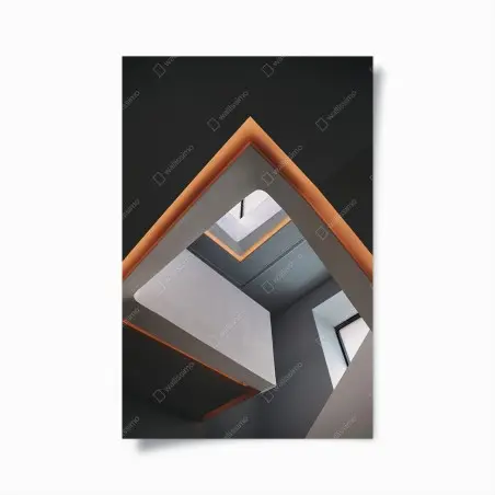 Poster minimalistisches geometrisches interieur mit oberlicht – Pixers®