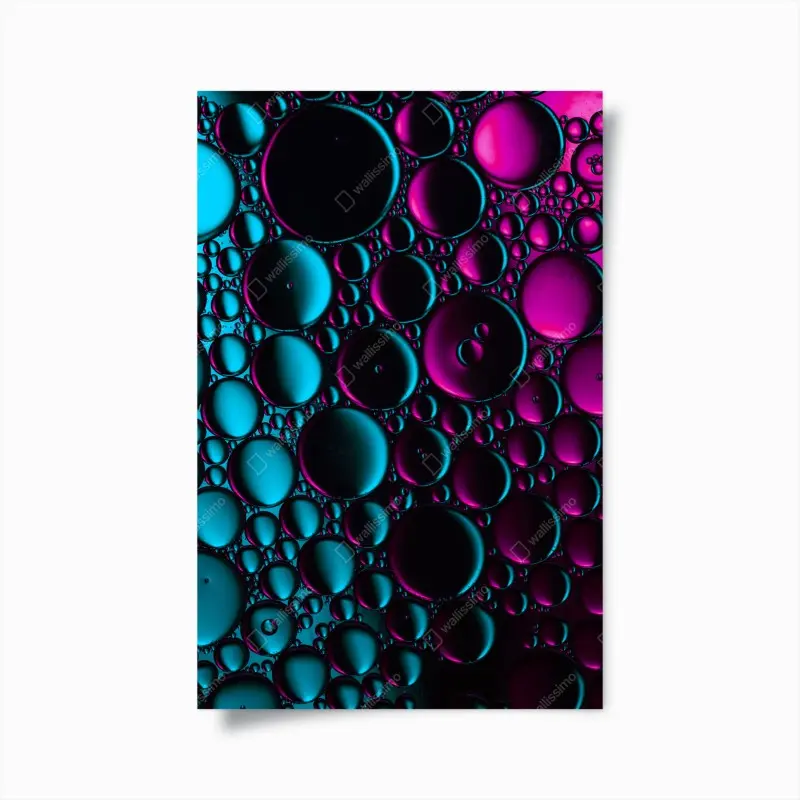 Poster türkis-magenta blasenmuster