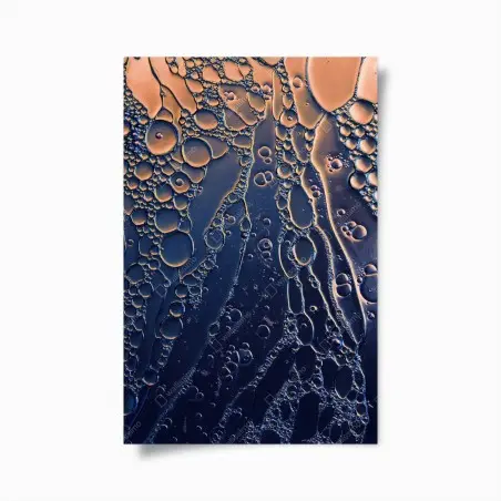 Poster blaue und goldene abstrakte blasen – Pixers®