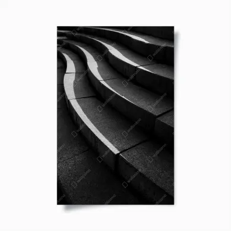 Poster geschwungene betontreppe im schatten – Pixers®