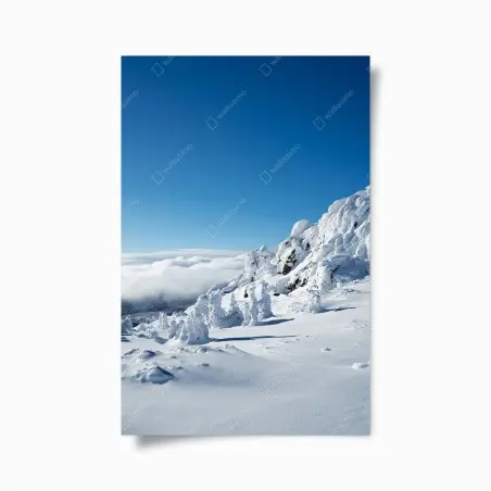 Poster ruhige verschneite berglandschaft – Pixers®