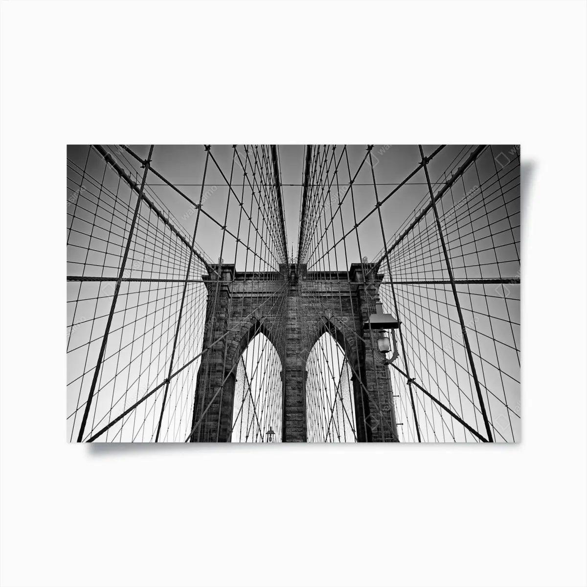 Poster symmetrische hängebrücke in schwarzweiß – Pixers®