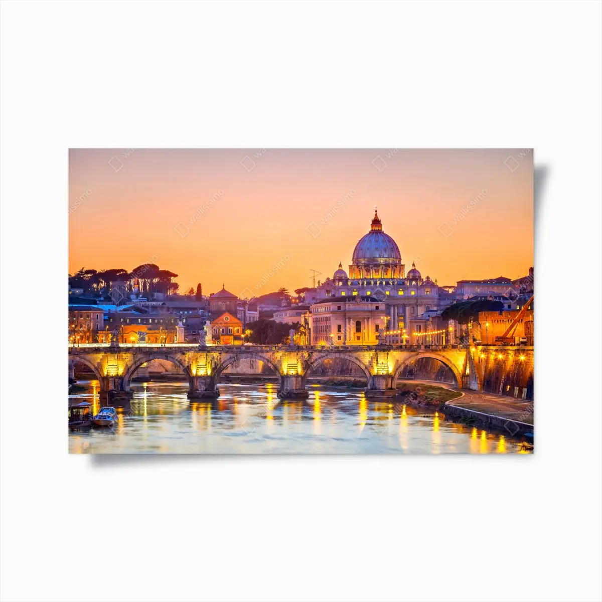 Poster sonnenuntergang über dem Petersdom und dem Tiber – Pixers®