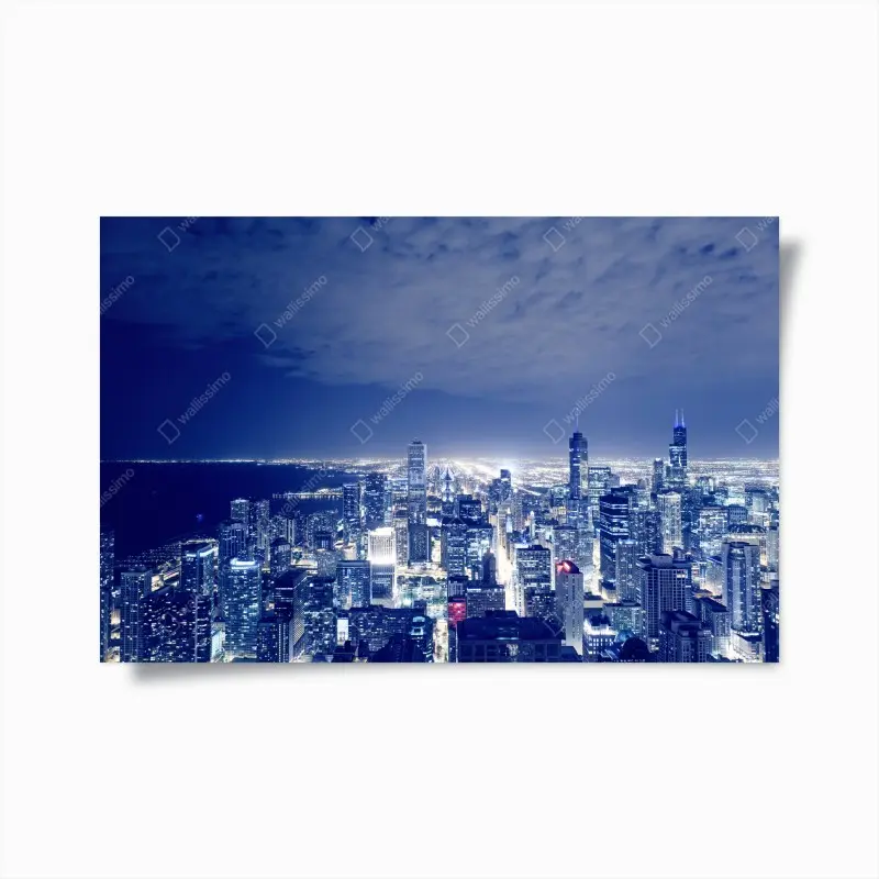 Poster Chicago nächtliche skyline panorama