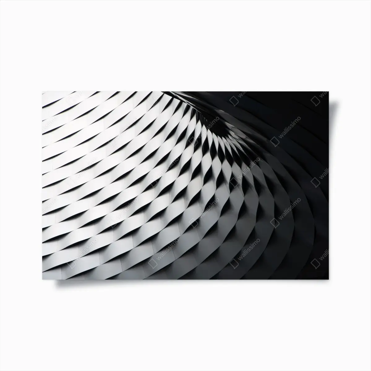Poster monochromes geometrisches metallmuster – Pixers®