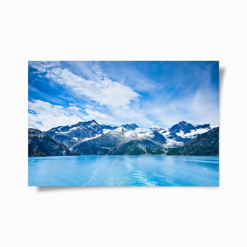 Poster schneebedeckte gipfel in Glacier Bay, Alaska