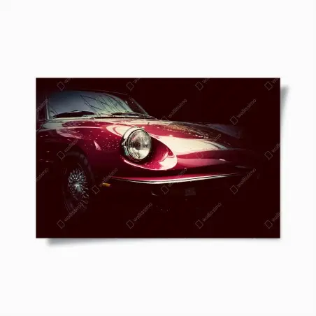 Poster nahaufnahme eines klassischen roten sportwagens – Pixers®