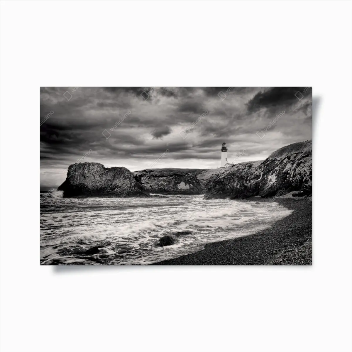 Poster leuchtturm Yaquina Bay an stürmischer küste – Pixers®