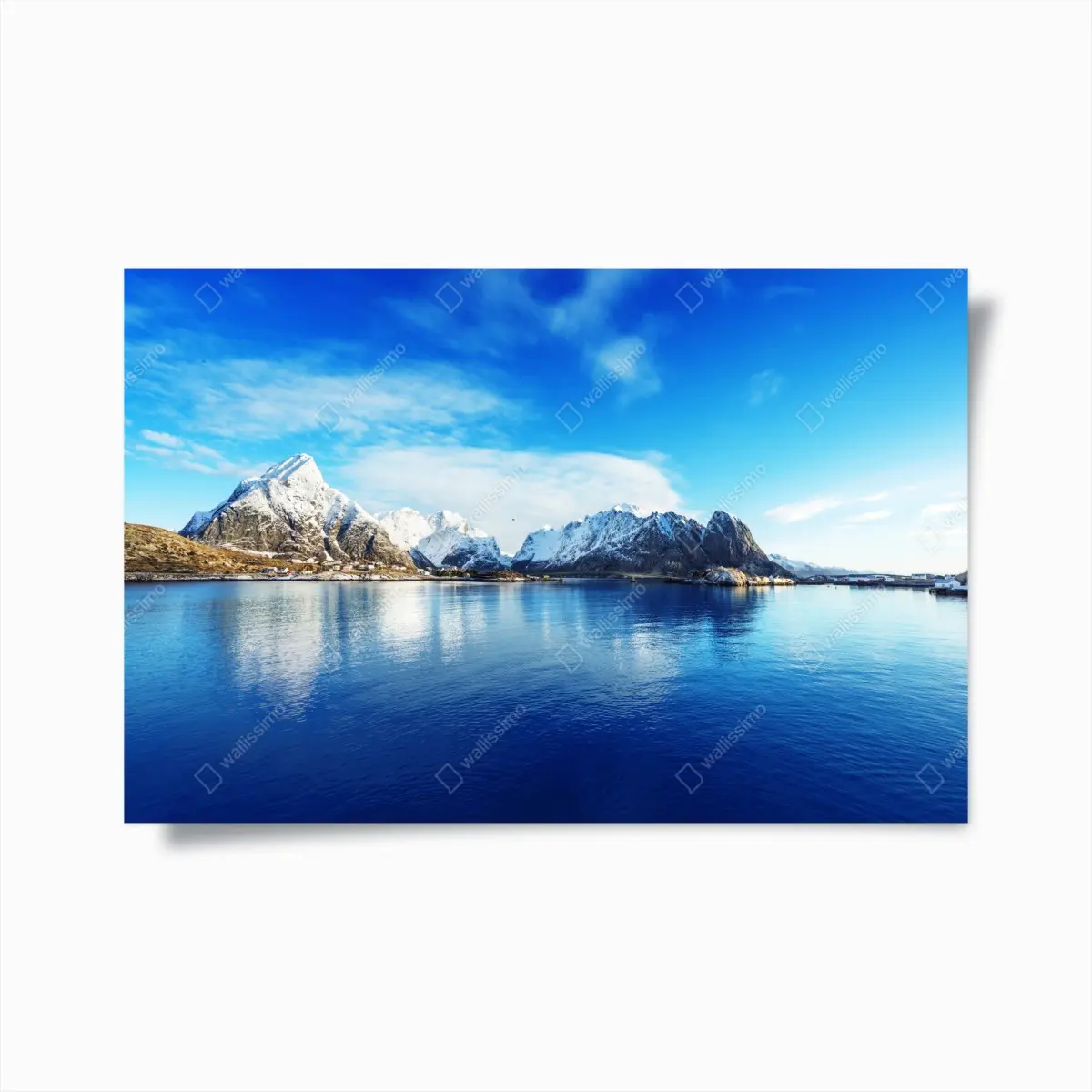 Poster ruhige winterliche fjordlandschaft in Reine, Lofoten – Pixers®