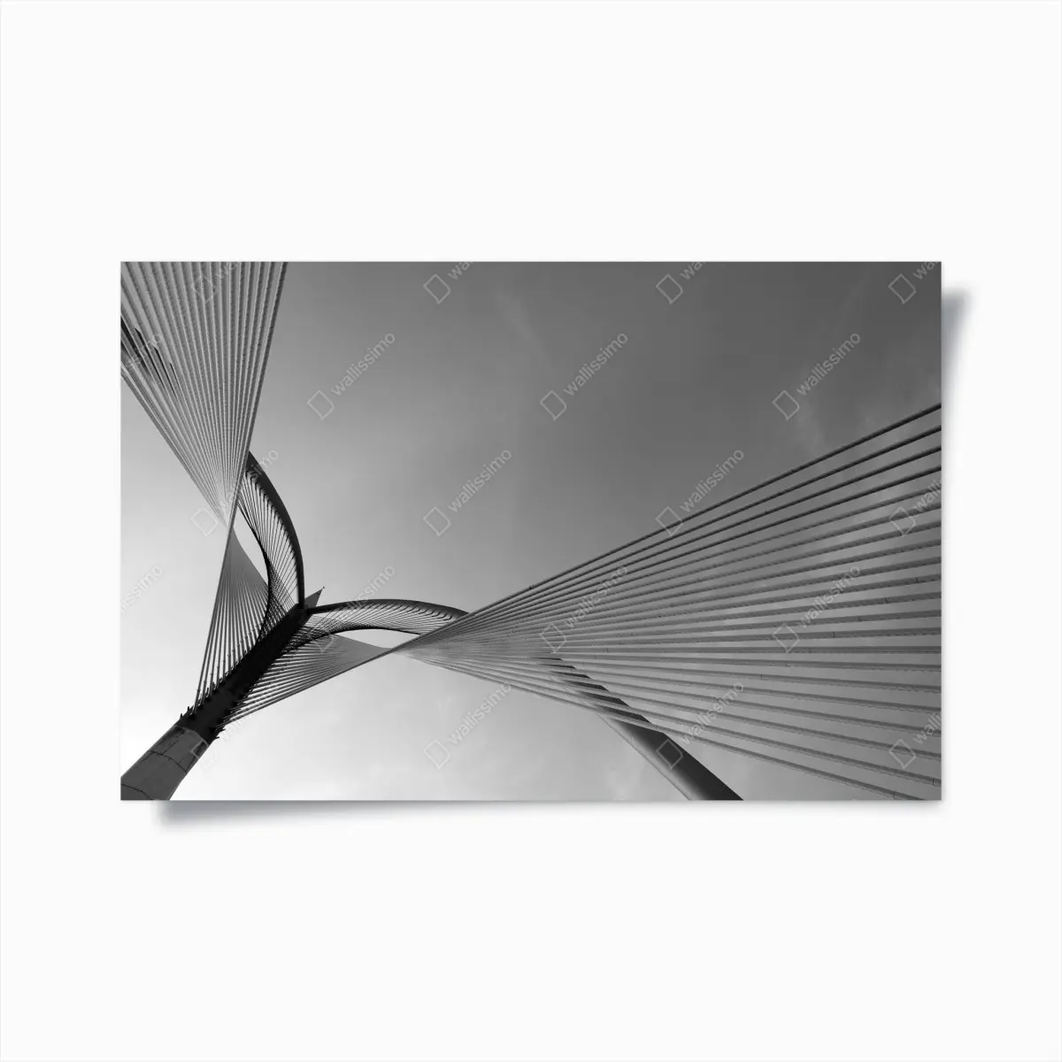 Poster monochrome brücke mit geometrischen linien – Pixers®