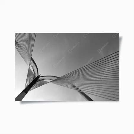 Poster monochrome brücke mit geometrischen linien – Pixers®