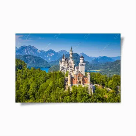 Poster schloss Neuschwanstein in alpiner landschaft – Pixers®