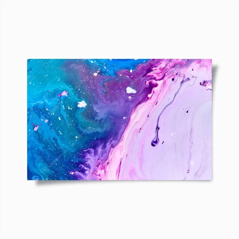 Poster lebendige blau-violette abstrakte acrylmalerei