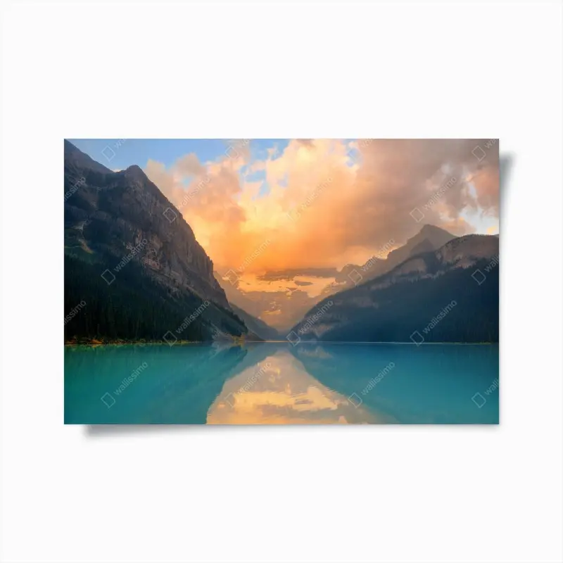 Poster sonnenaufgang über Lake Louise, Banff