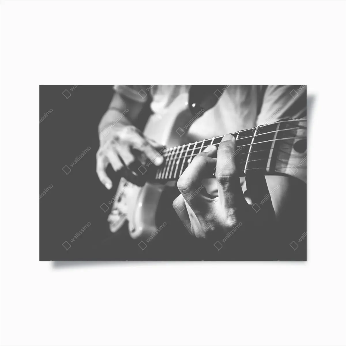 Poster monochrome gitarre nahaufnahme – Pixers®