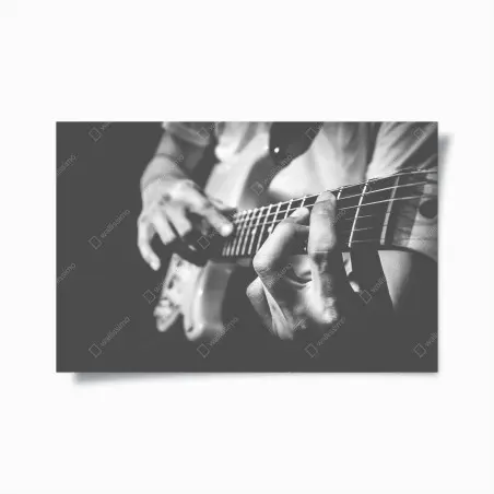 Poster monochrome gitarre nahaufnahme – Pixers®