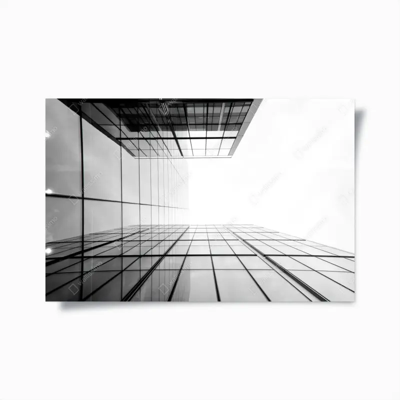 Poster minimalistische glasfassade perspektive
