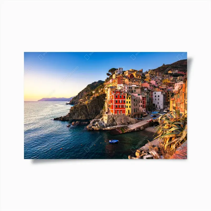 Poster sonnenuntergang über Riomaggiore, Cinque Terre