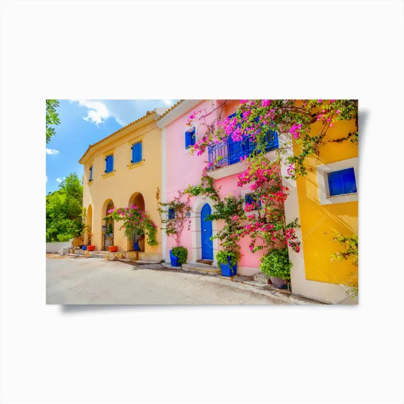 Poster bunte straße auf Kefalonia