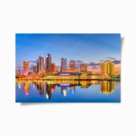 Poster Tampa skyline bei dämmerung – Pixers®