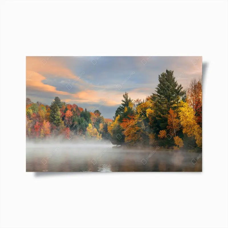Poster nebliger herbstmorgen in Stowe