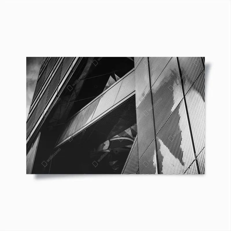Poster geometrische moderne fassade in schwarzweiß