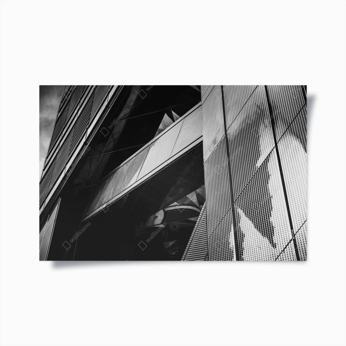 Poster geometrische moderne fassade in schwarzweiß – Pixers®