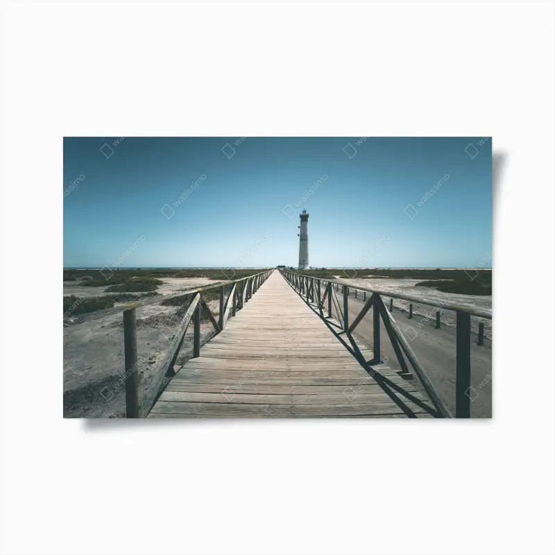 Poster leuchtturm am ende des stegs