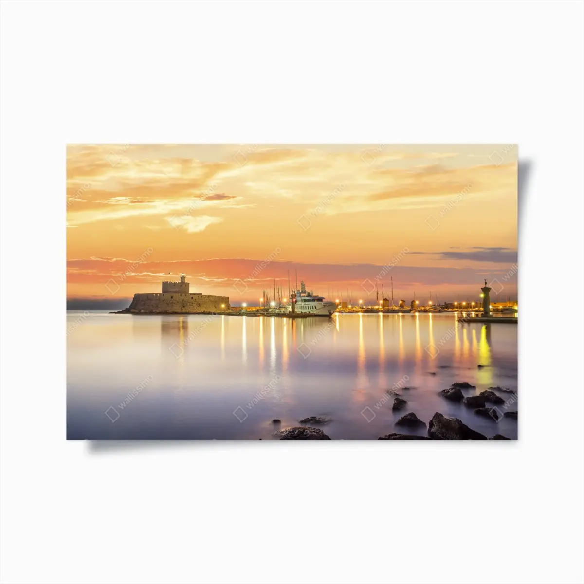 Poster festung Agios Nikolaos im Hafen Mandraki, Rhodos – Pixers®