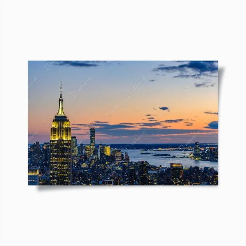 Poster New York skyline bei dämmerung